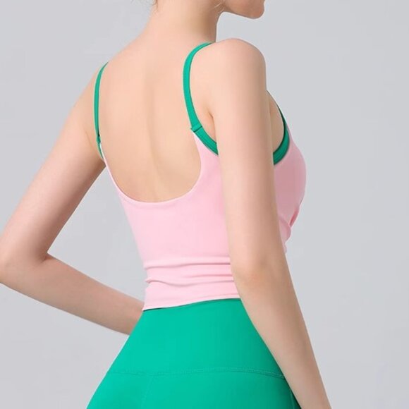 Shock-proof fitness bra with chest pad tank top yoga suit - Picture 2 of 6